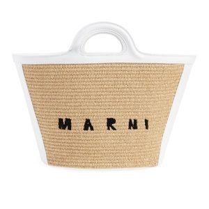 100% AUTHENTIC Marni Tropicalia raffia and leather small basket bag